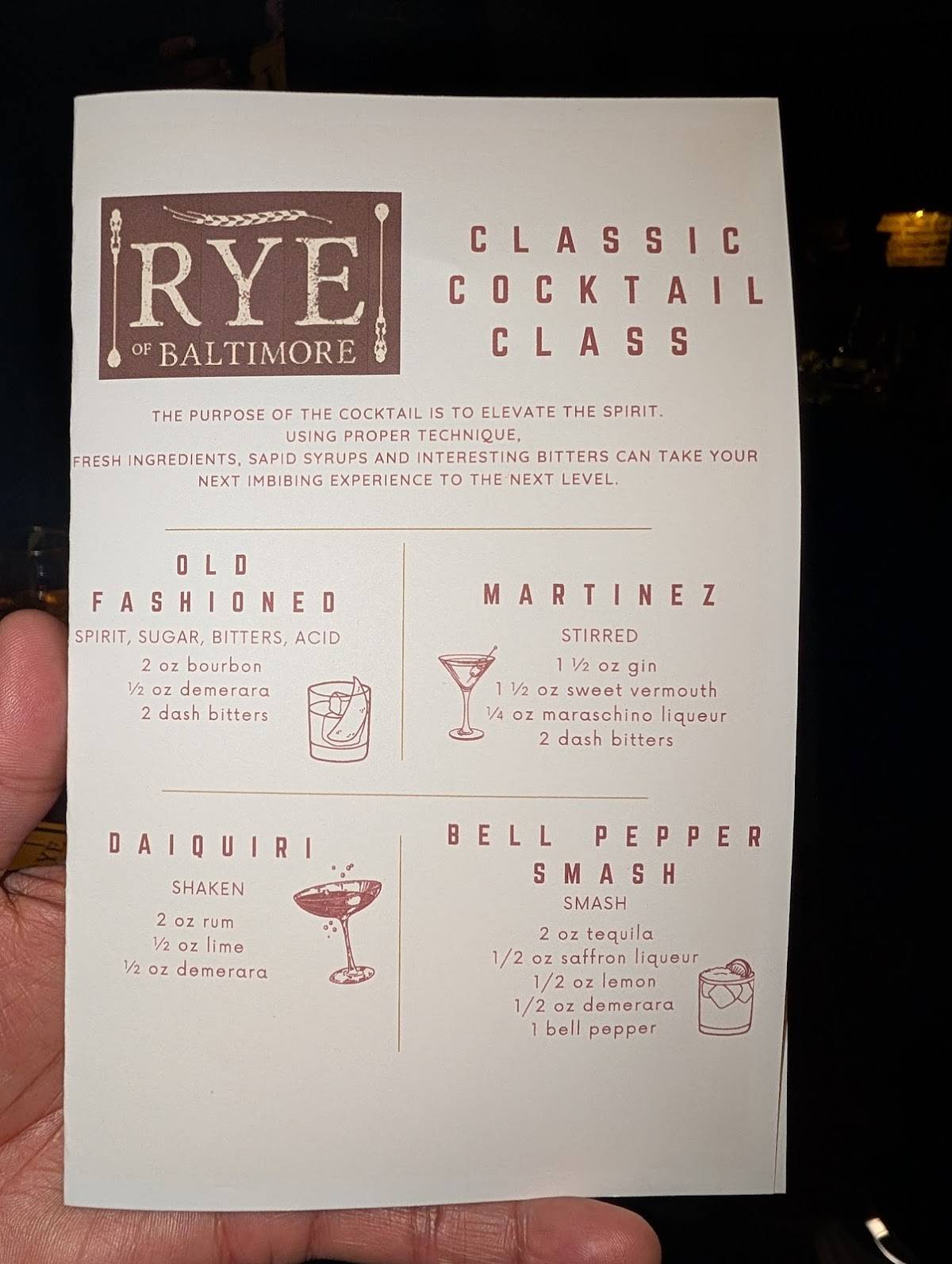 RYE of BALTIMORE меню