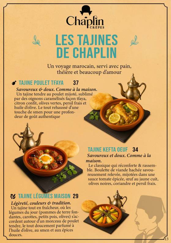 Crêpes Chaplin меню