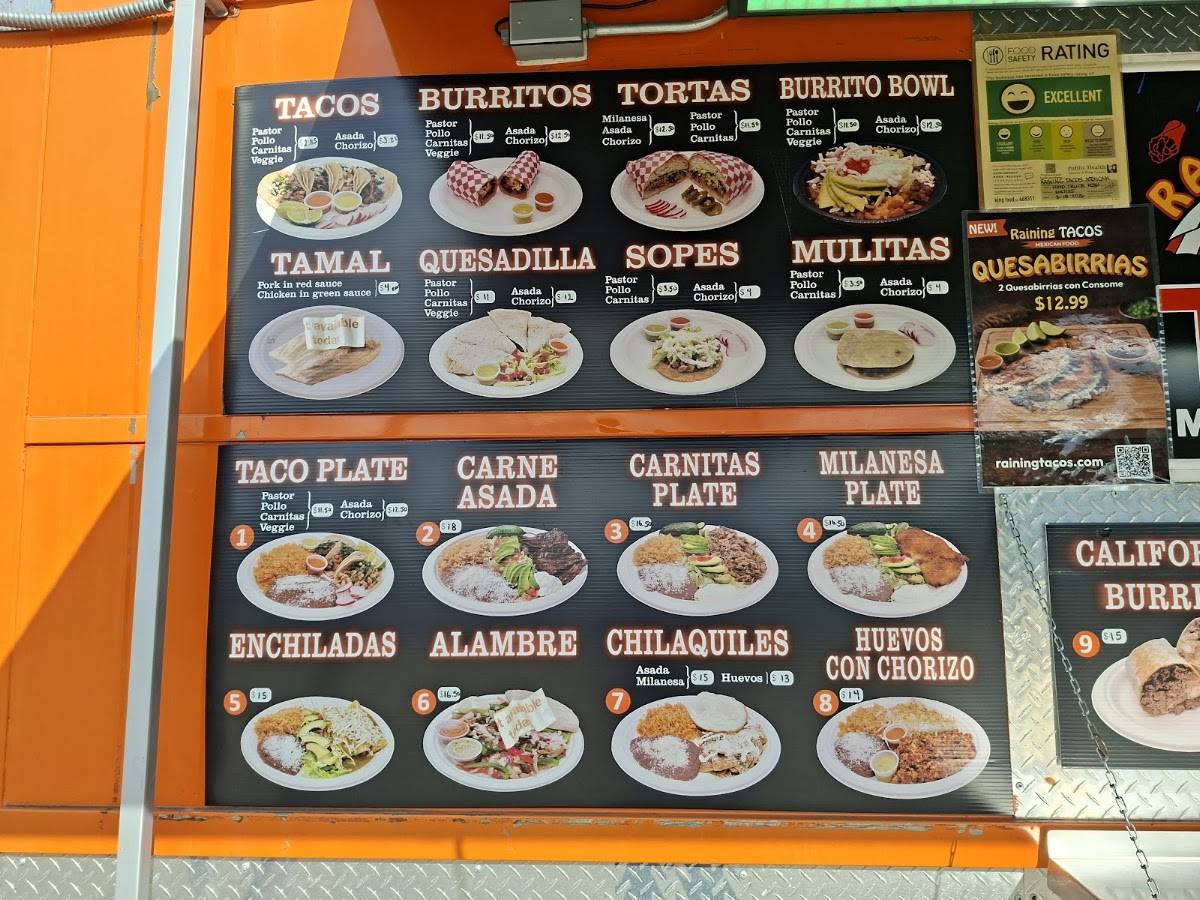Raining Tacos Mexican Food Truck меню