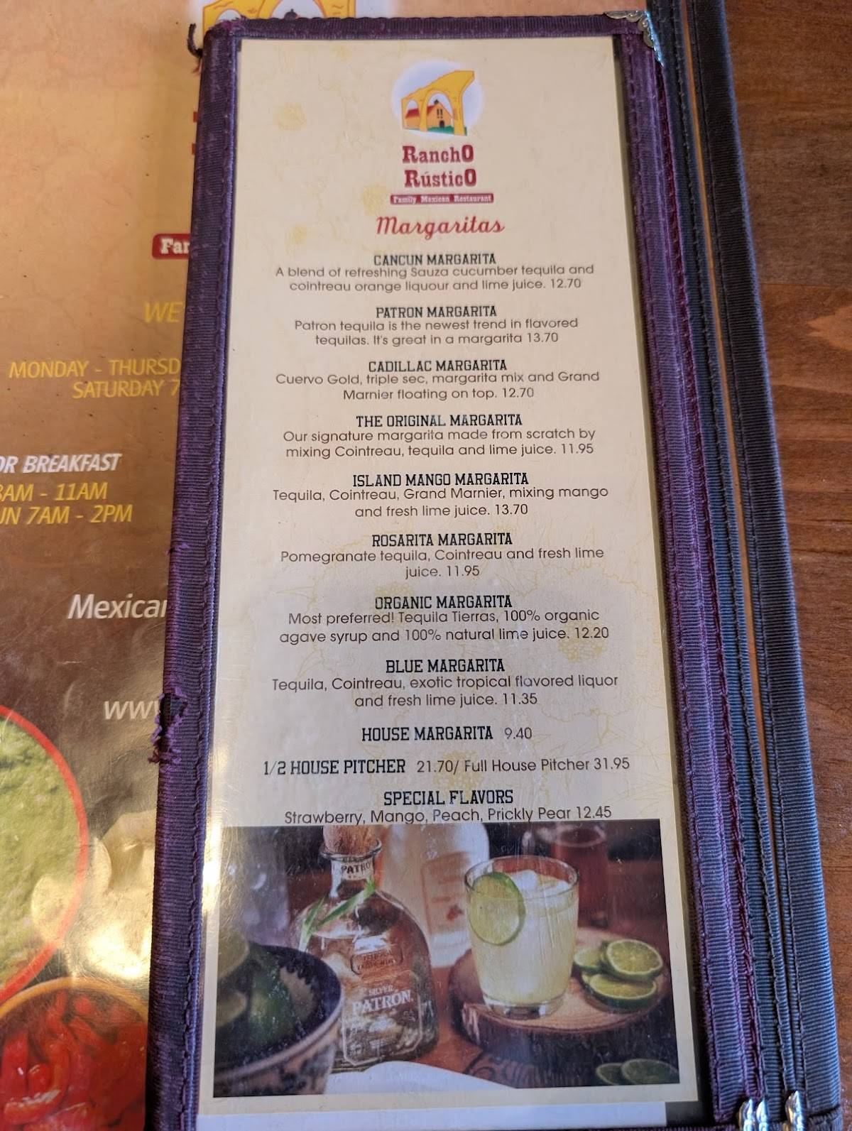 Rancho Rustico Restaurant меню