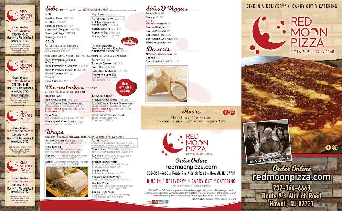 Red Moon Pizza меню
