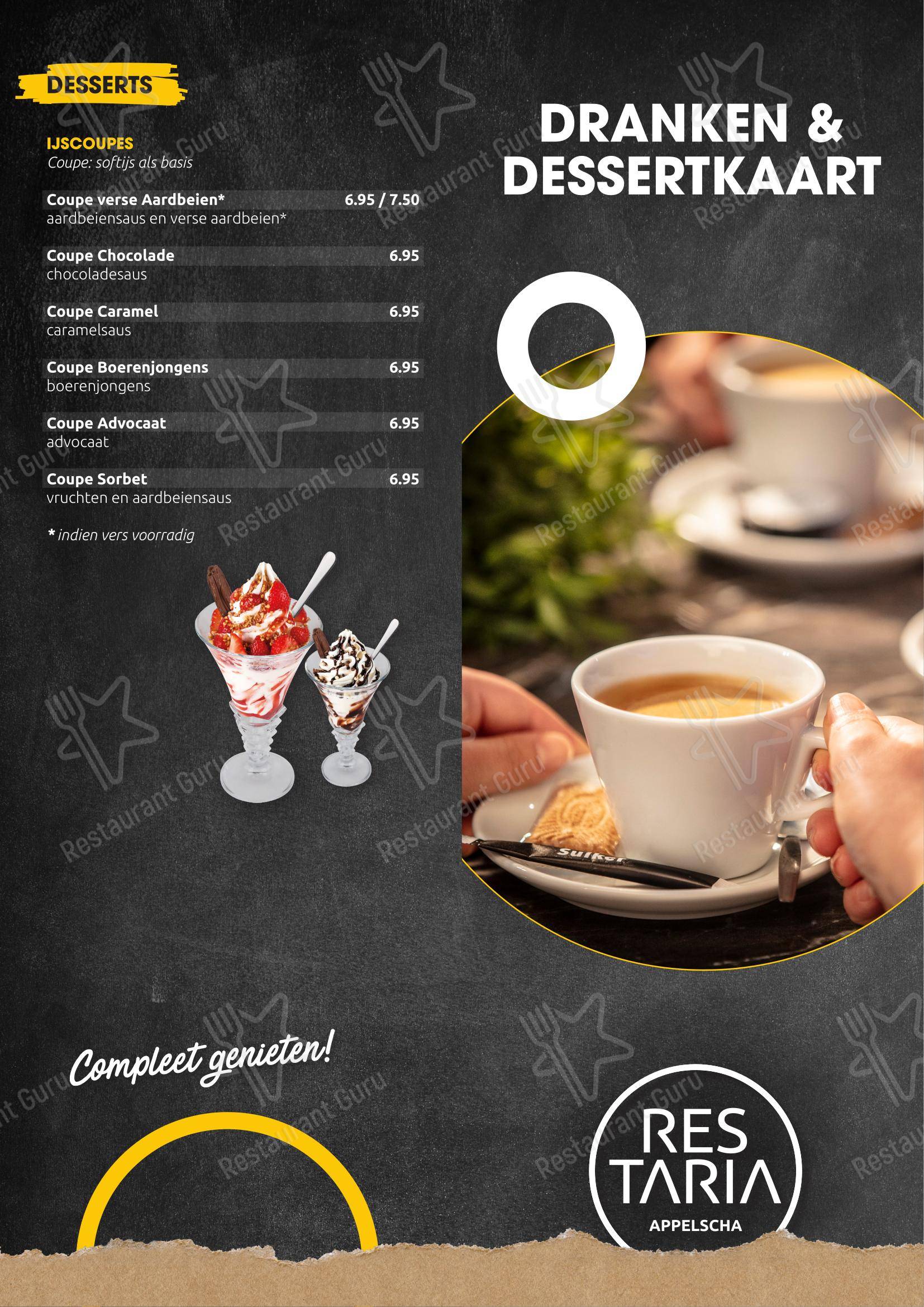 Restaria Appelscha в Appelscha - Takeaway Menu