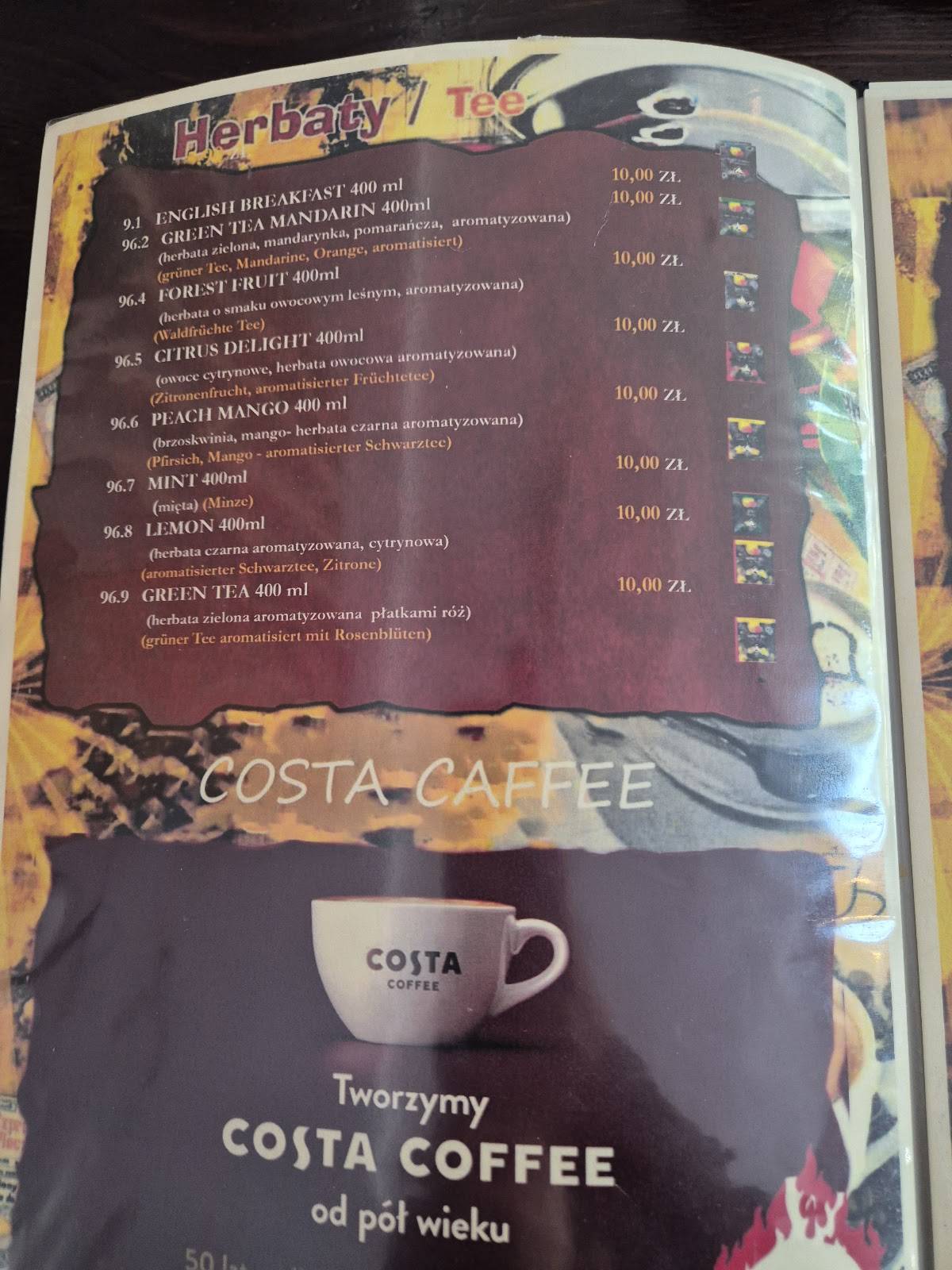 Restauracja Douane меню