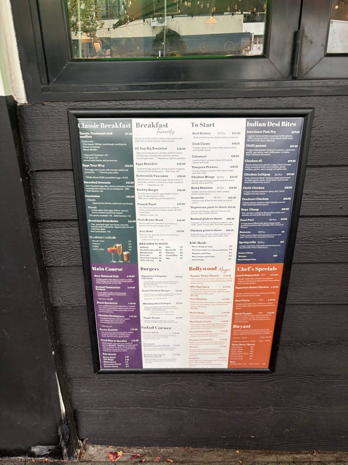 Anaya Perth Bar and Cafe меню