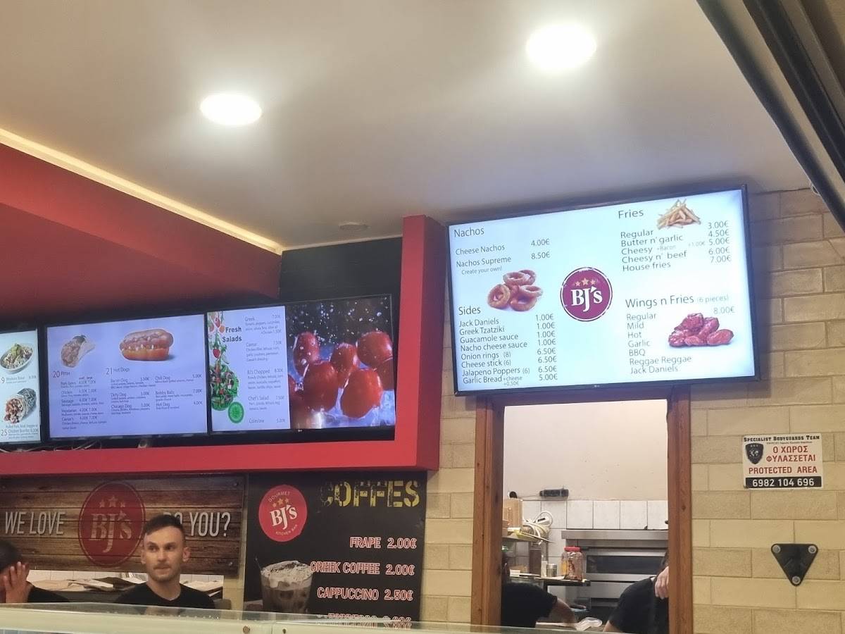 BJ's меню