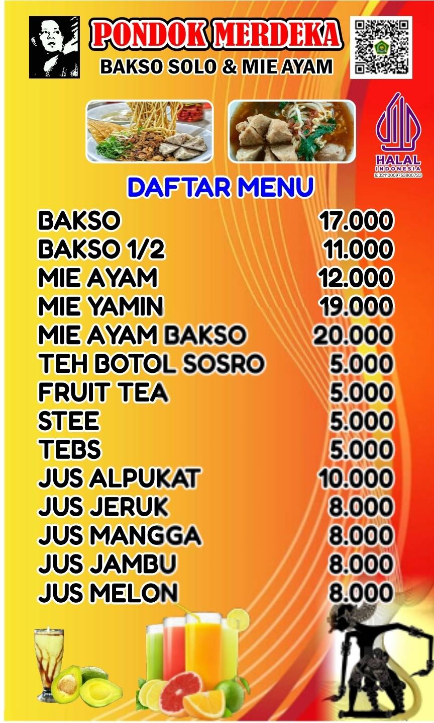 Bakso Merdeka меню