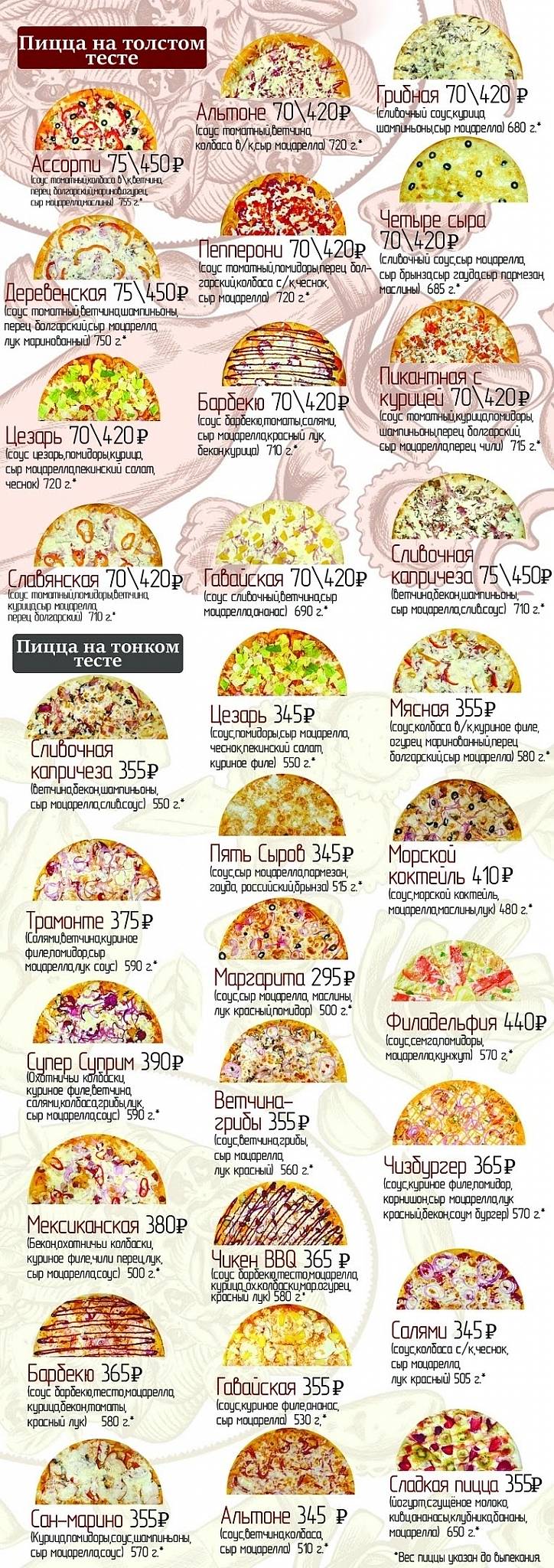 Белла Ричи меню