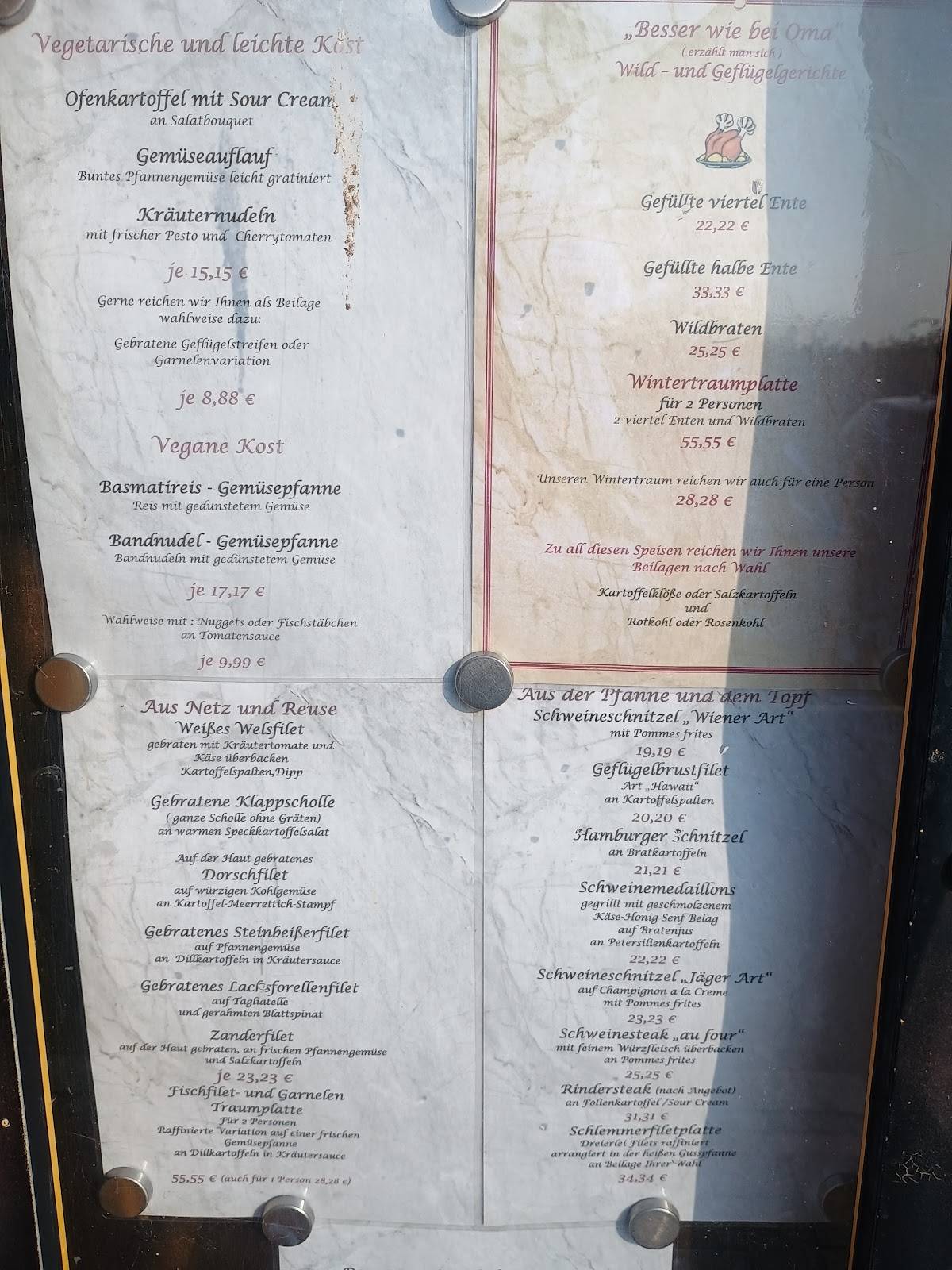 Restaurant Blüsefeuer меню