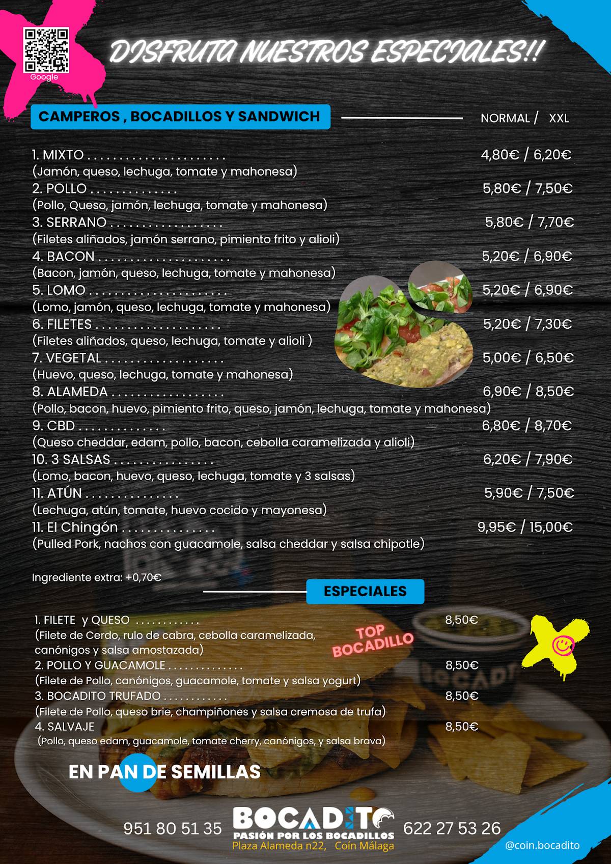 Bocadito меню