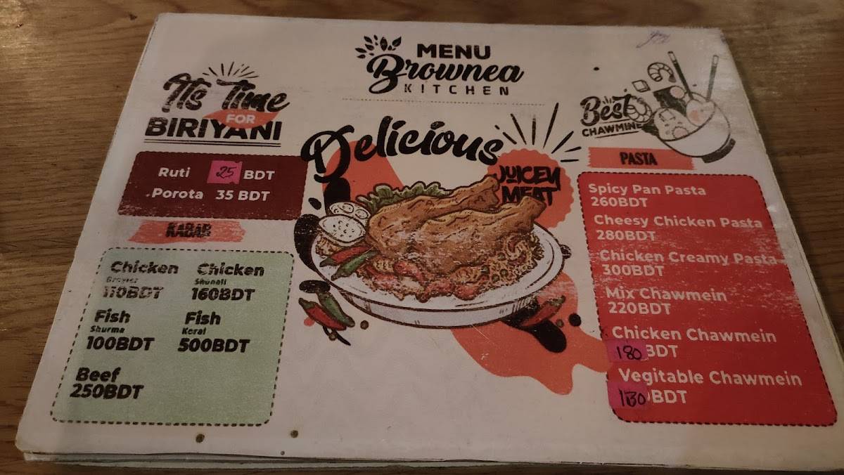 Brownea Kitchen меню