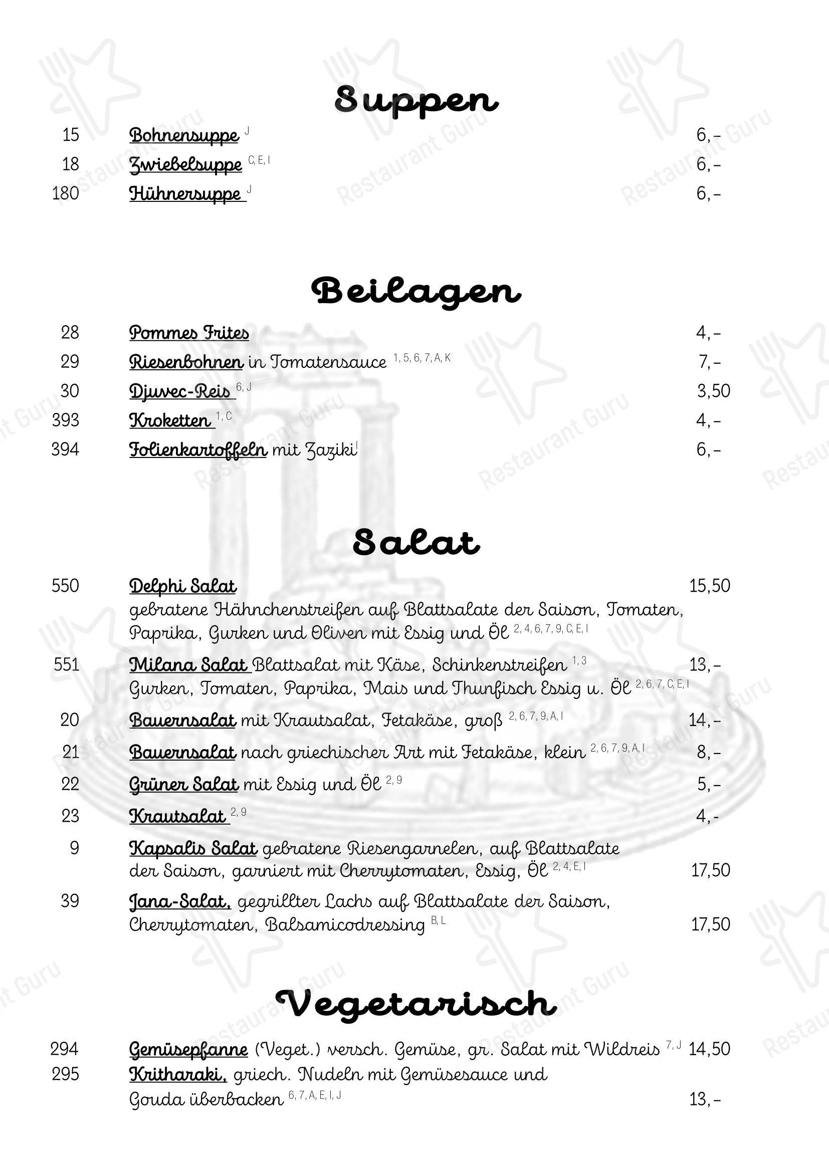 Restaurant Delphi в Ланштайне - Меню напитков