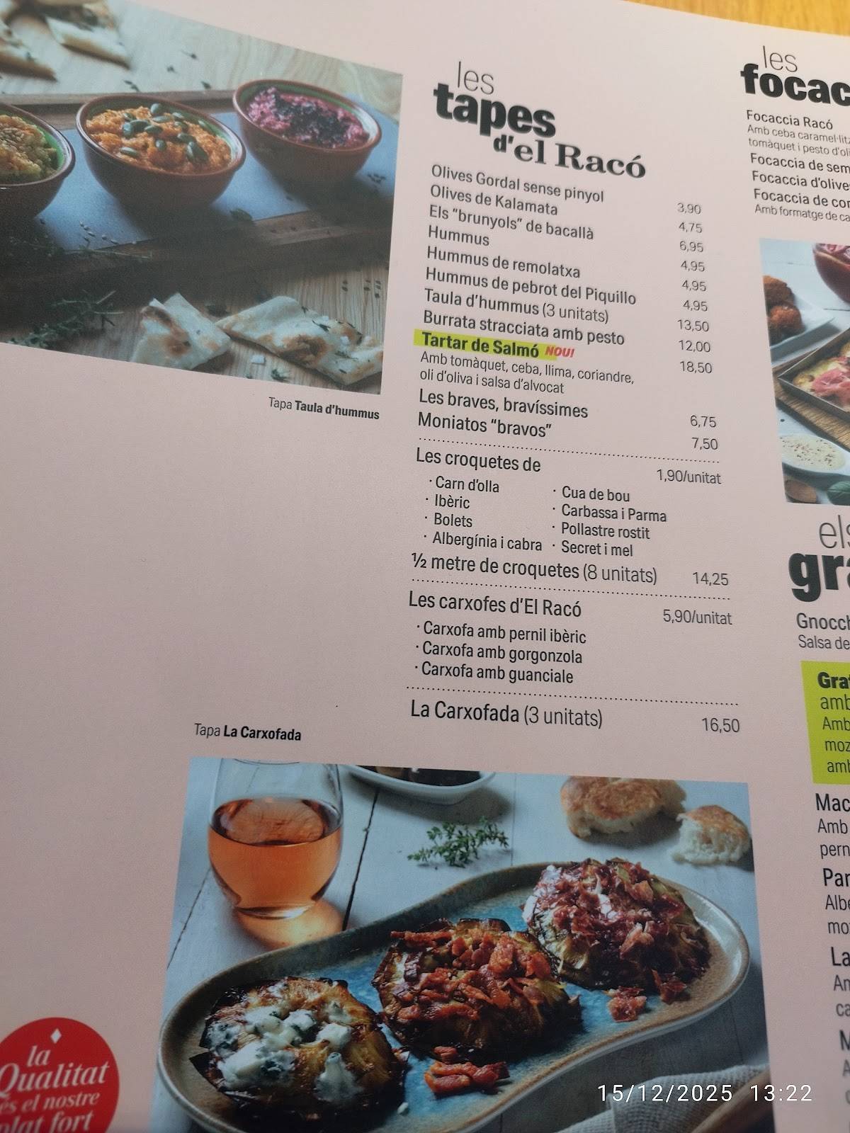 El Racó de Terrassa - Pizzeria Mediterrània меню
