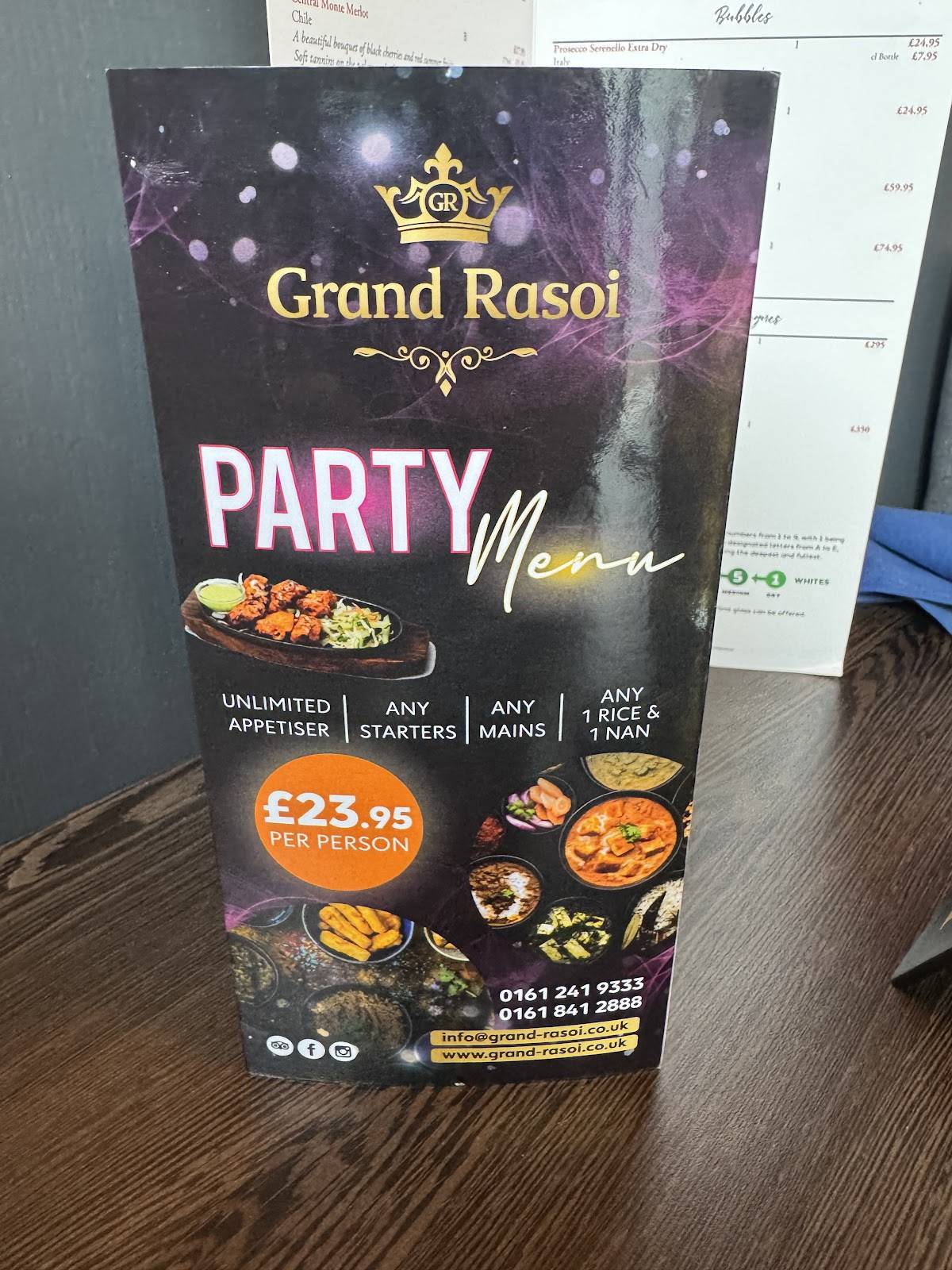 GRAND RASOI меню
