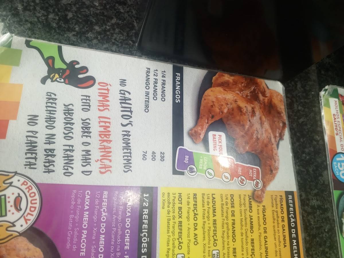 Galitos Matola Rio меню