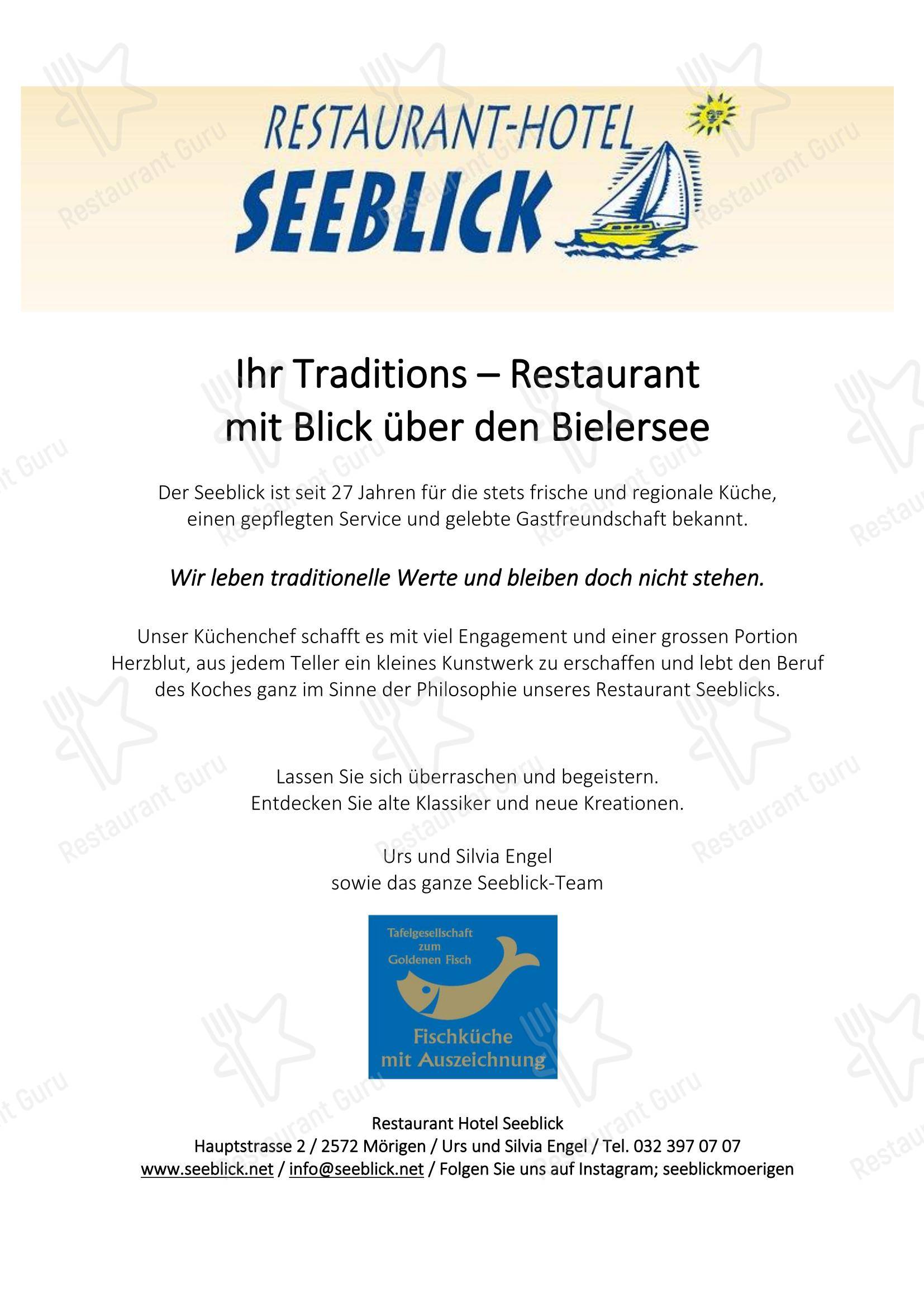 Крафт меню ресторана Restaurant Hotel Seeblick