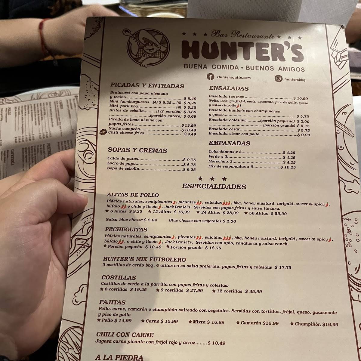 Hunters меню