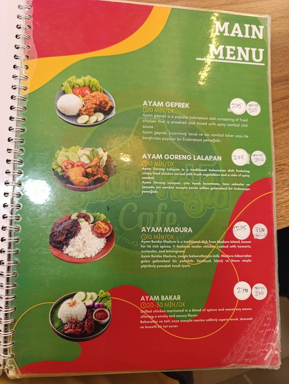 Java Resto Cafe меню