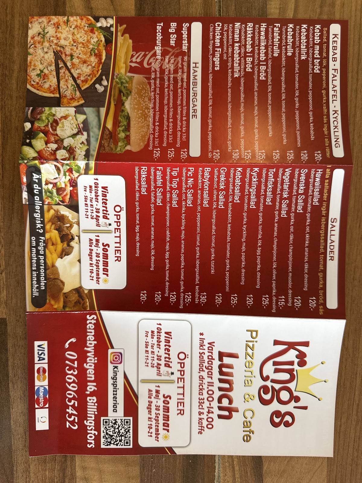 Kings Pizzeria меню