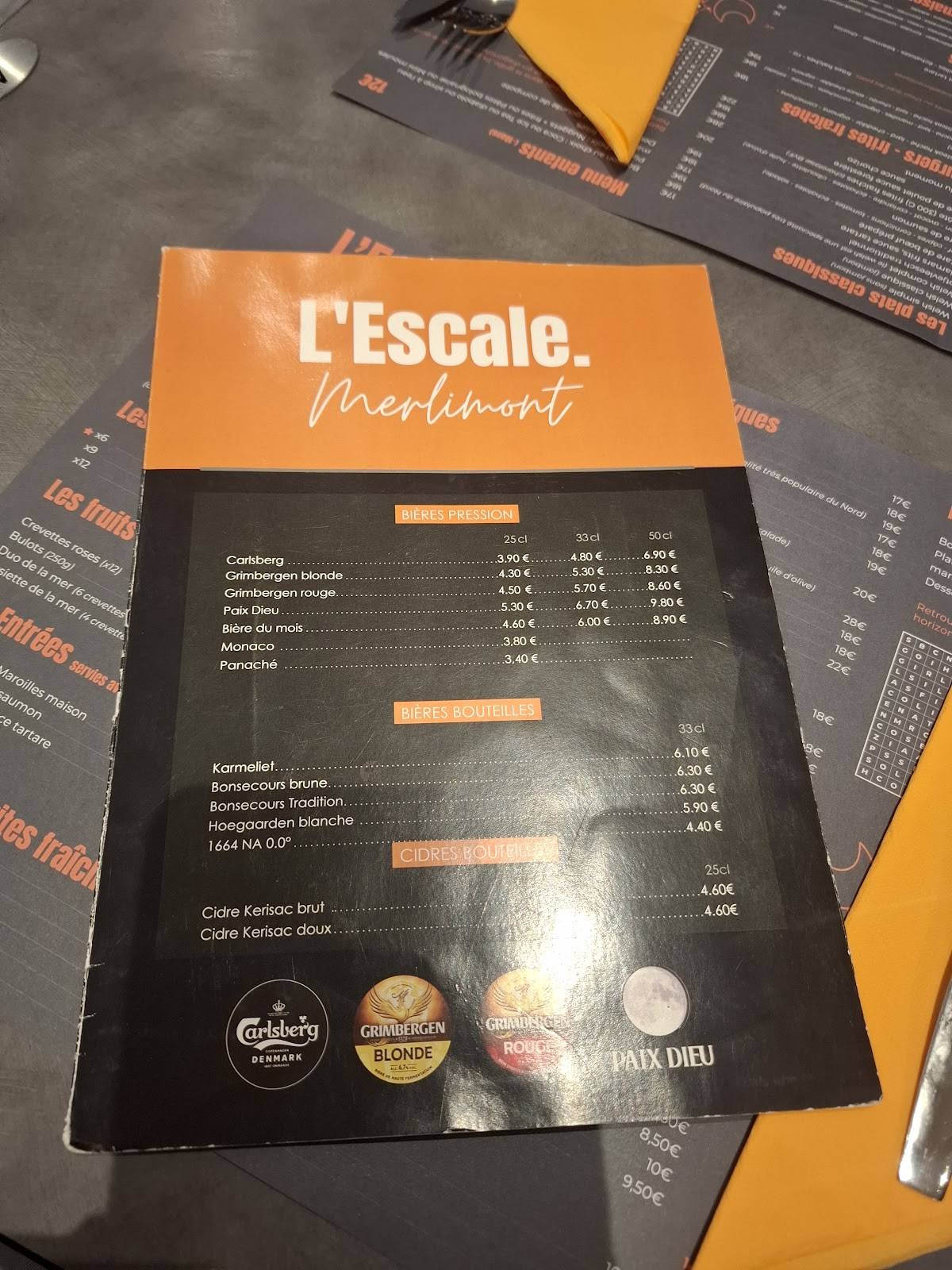 L'Escale меню