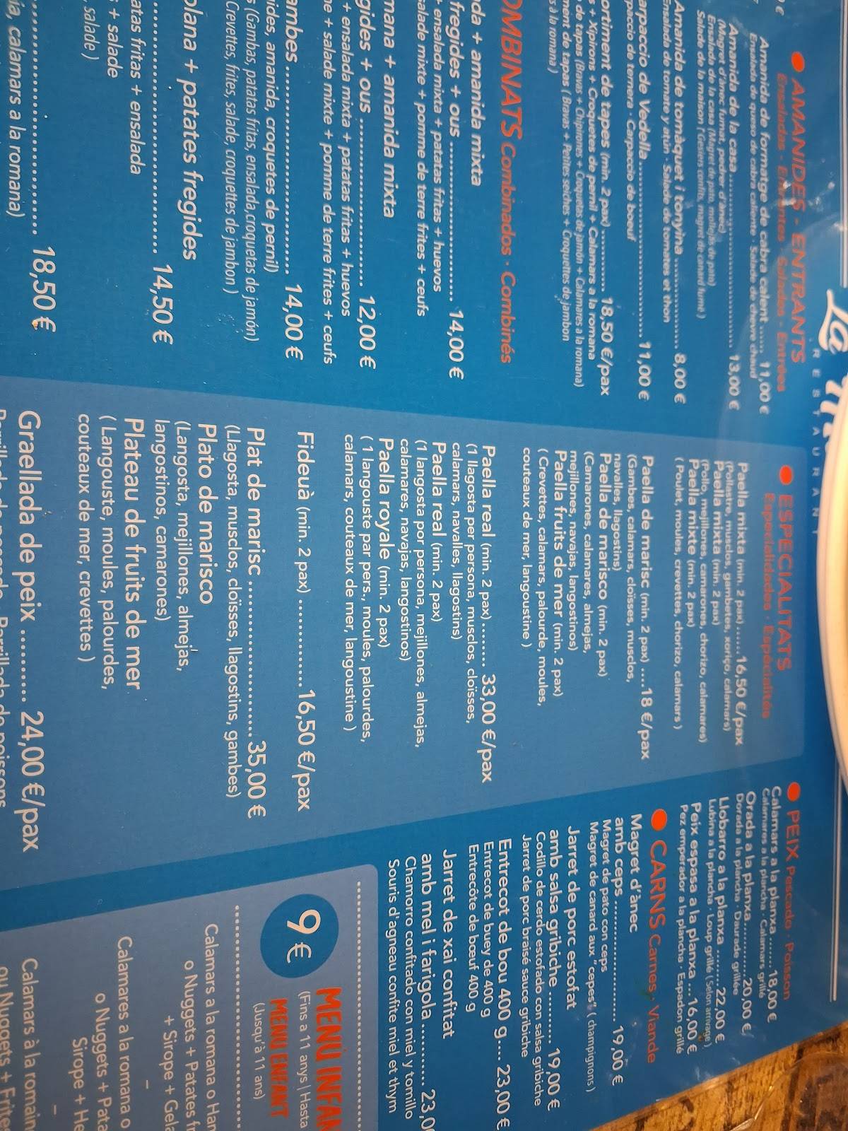 Restaurant La Mama меню