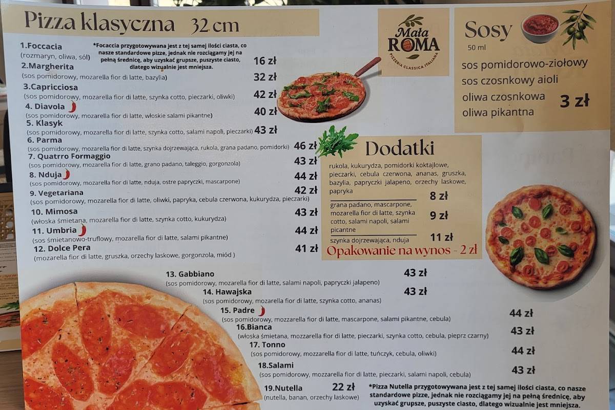 Mała Roma меню