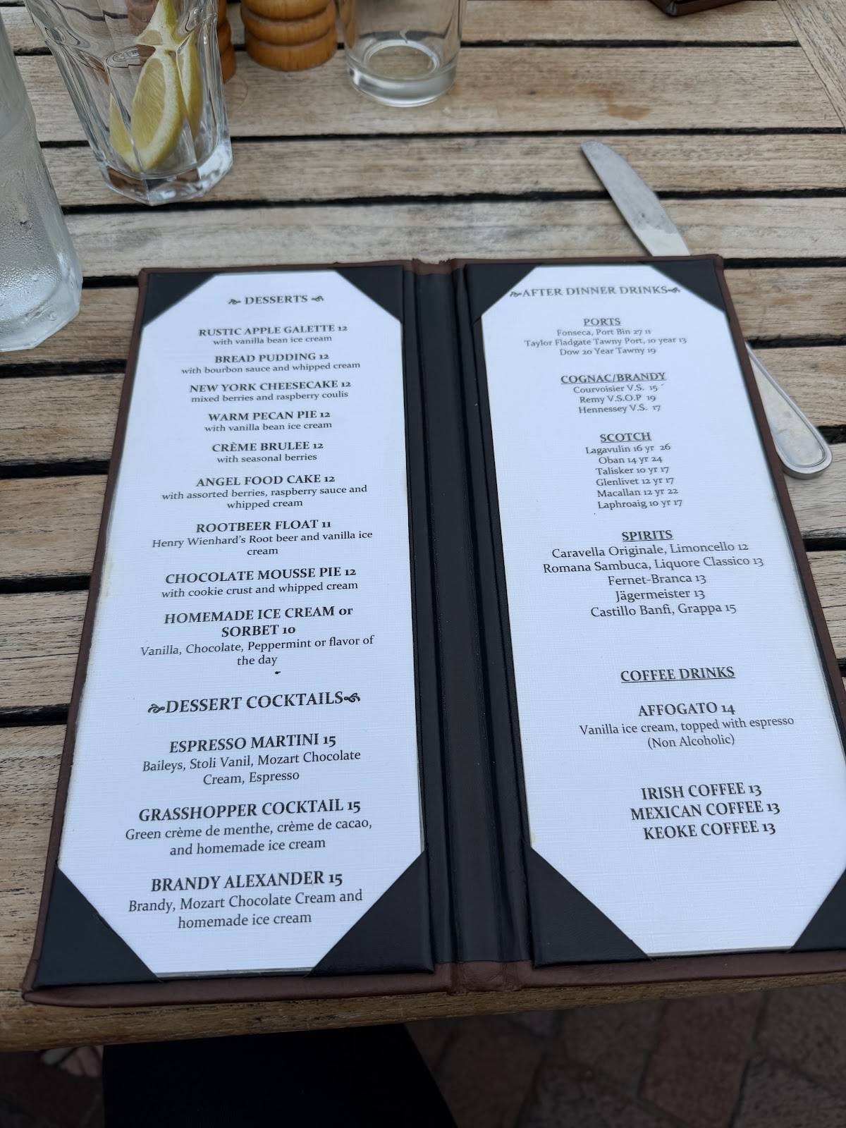 Mission Ranch Restaurant меню
