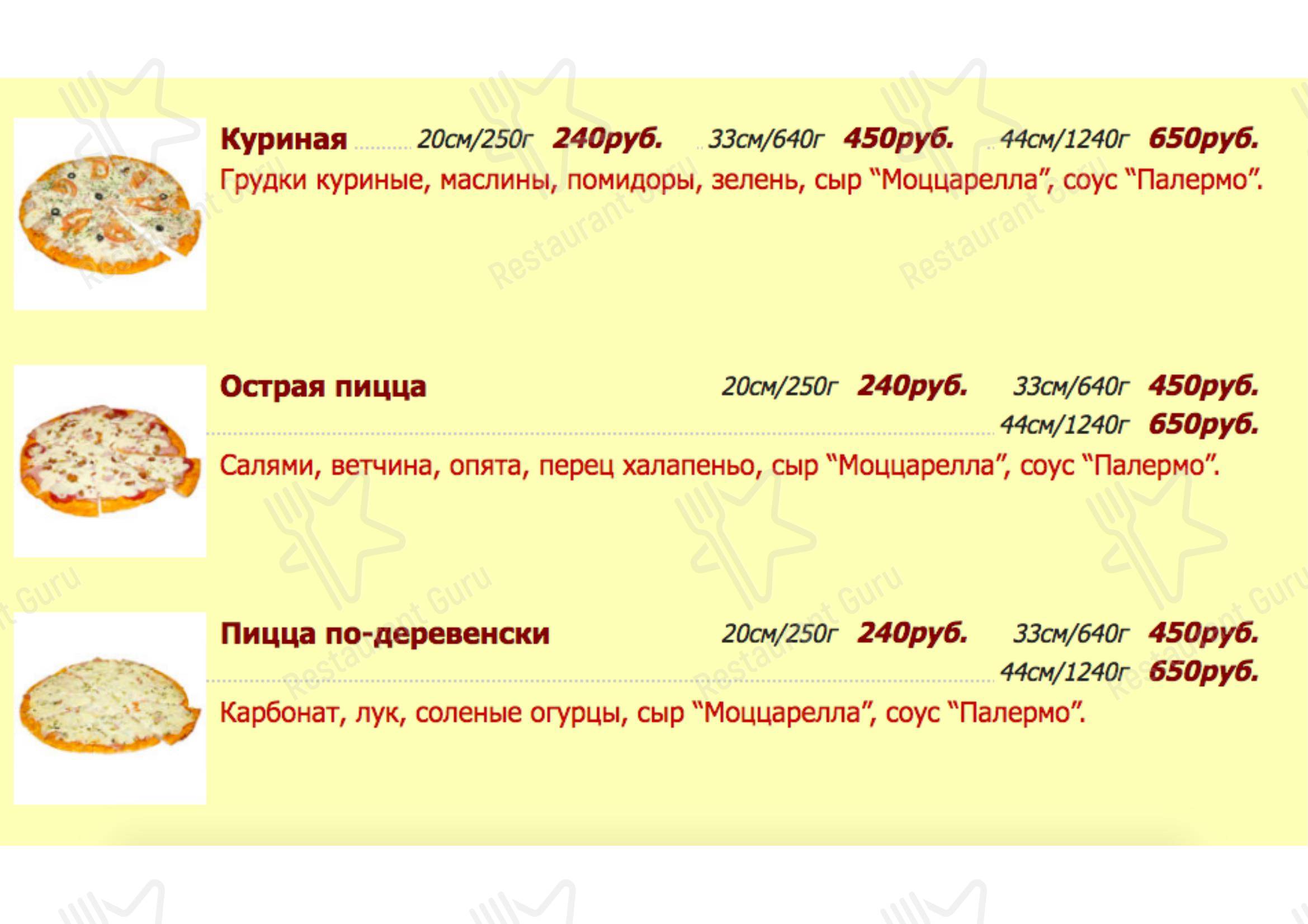 Меню Палермо - еда и напитки