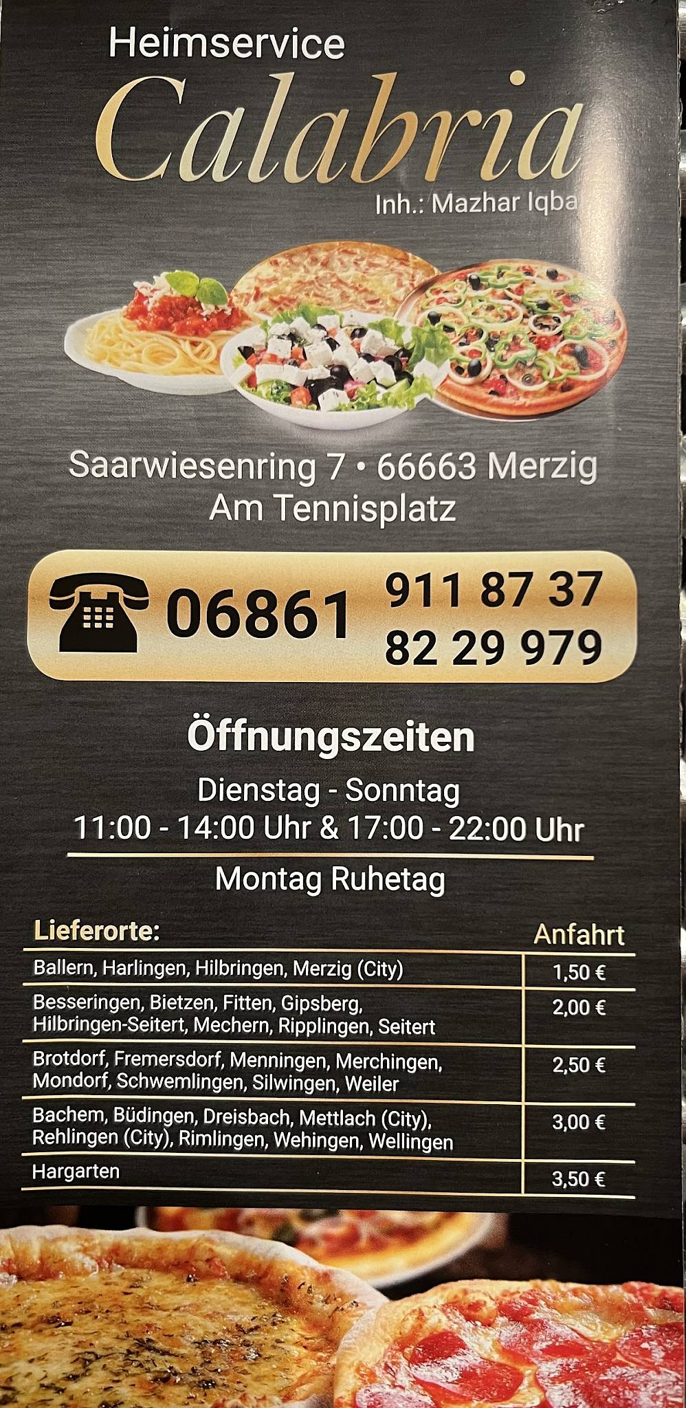 Pizzeria Calabria меню