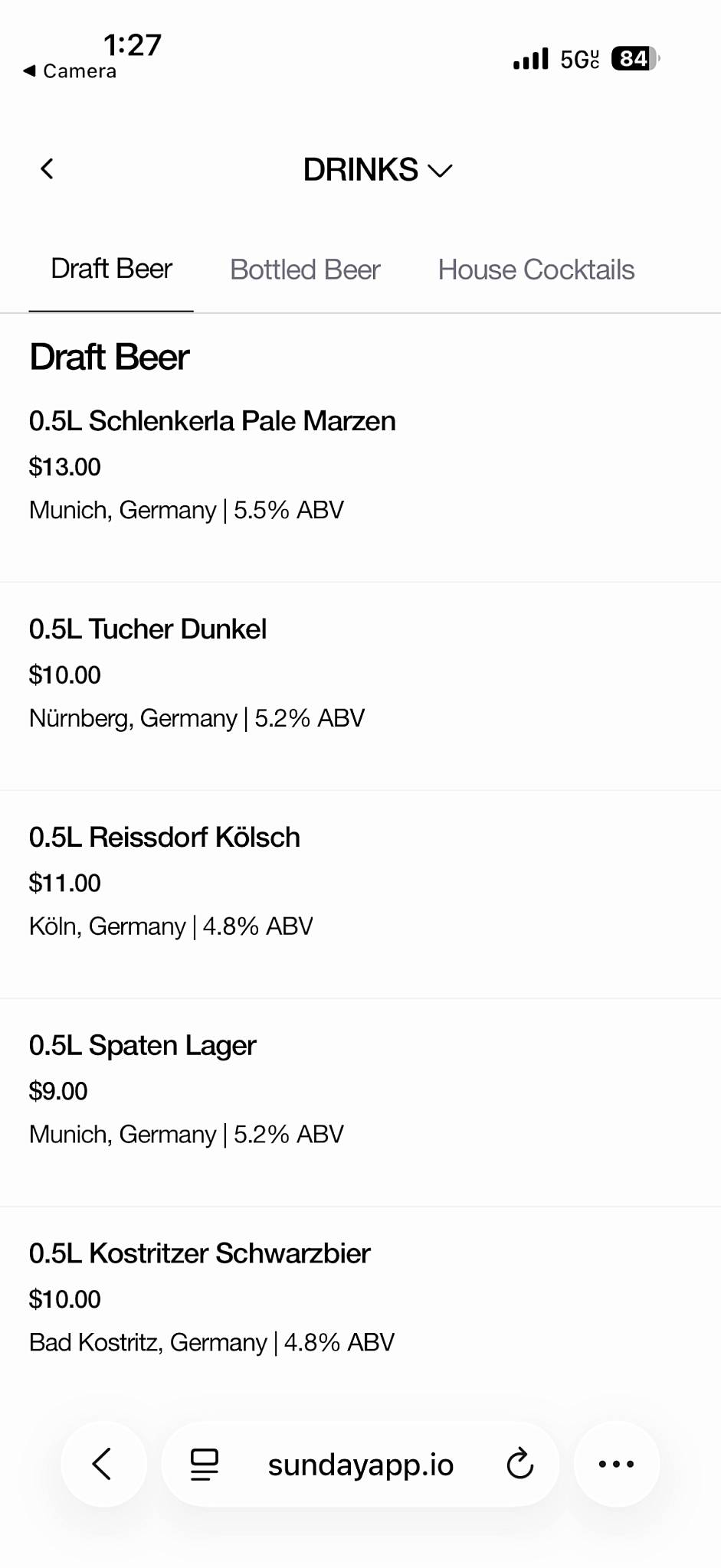 Prost DC меню