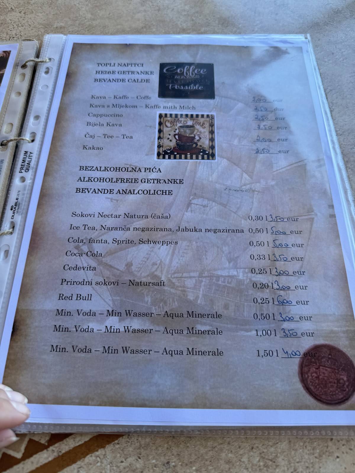 Restaurant Arta меню
