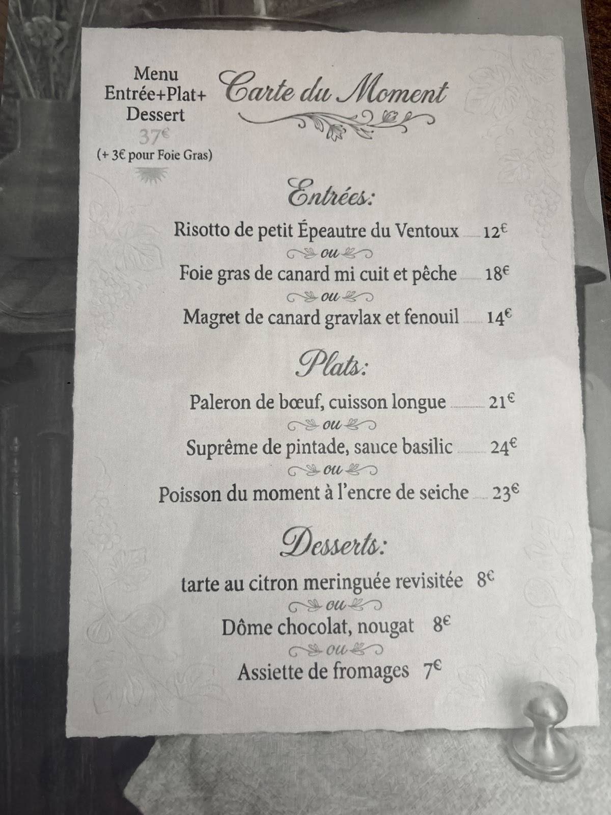 Restaurant Sousto меню