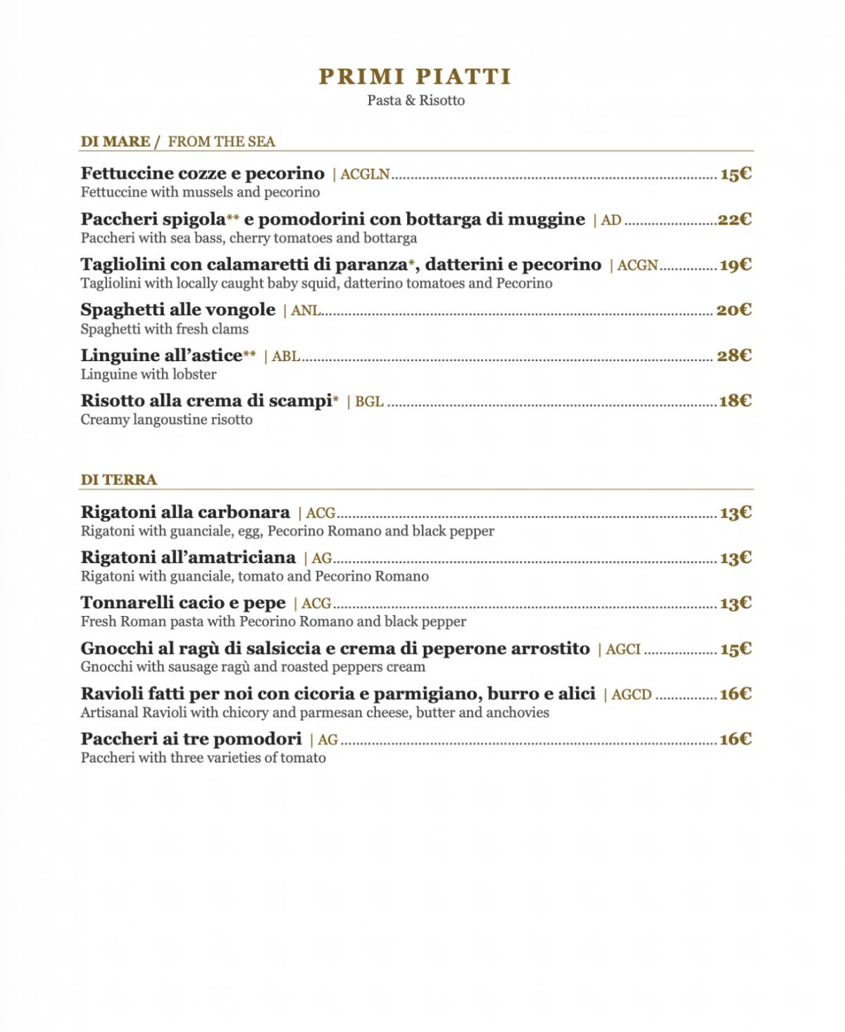 Ristorante-Pizzeria "Al Grappolo D’Oro dal 1950" меню