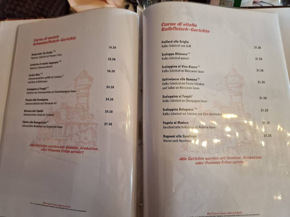 Ristorante Wasserturm Rheinfelden меню