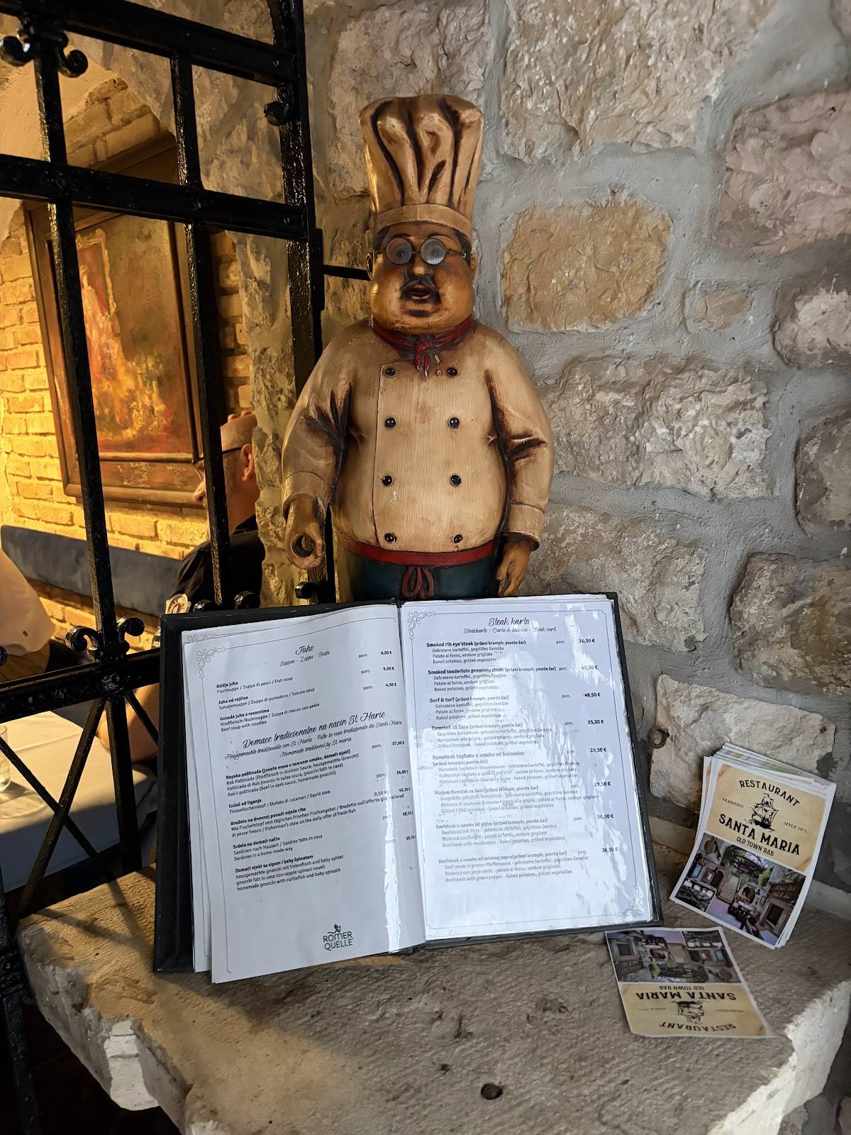Restaurant Santa Maria меню