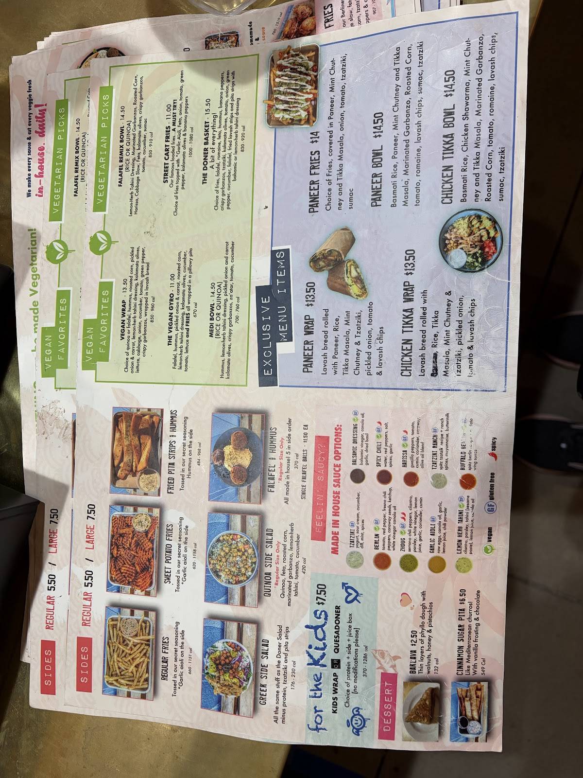 Spitz Mediterranean Street Food меню