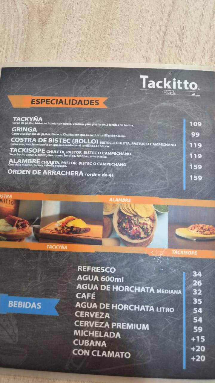 Tackitto Toluca меню