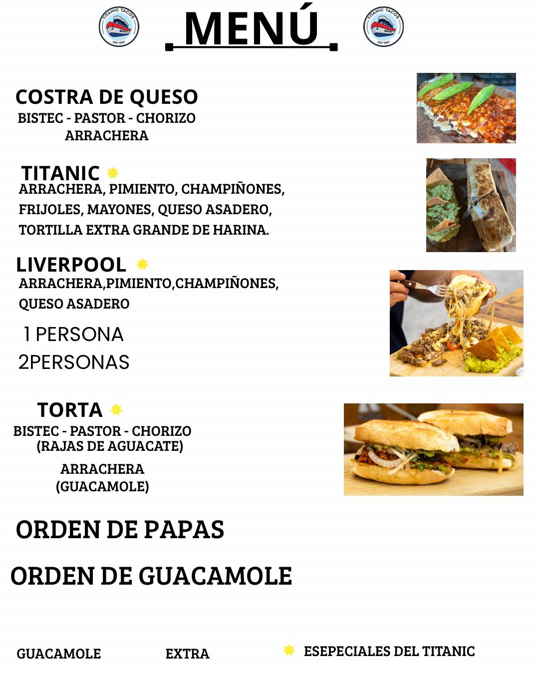 Titanic Tacos меню
