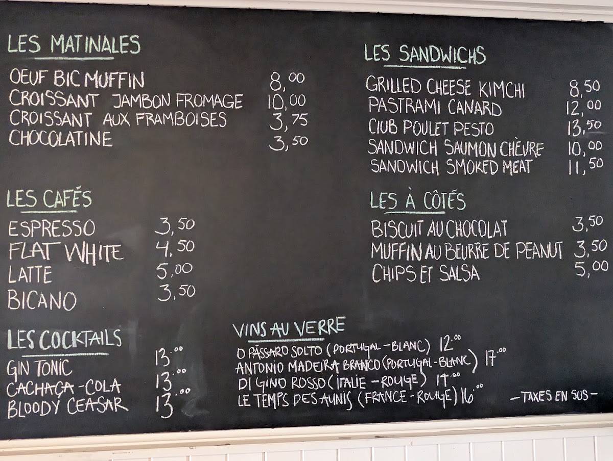 Restaurant de Bic sur Mer меню