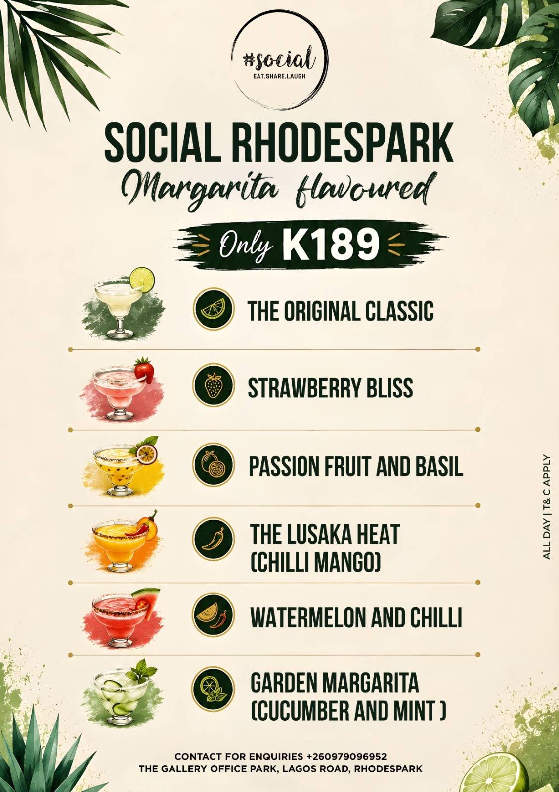 Social Lusaka меню