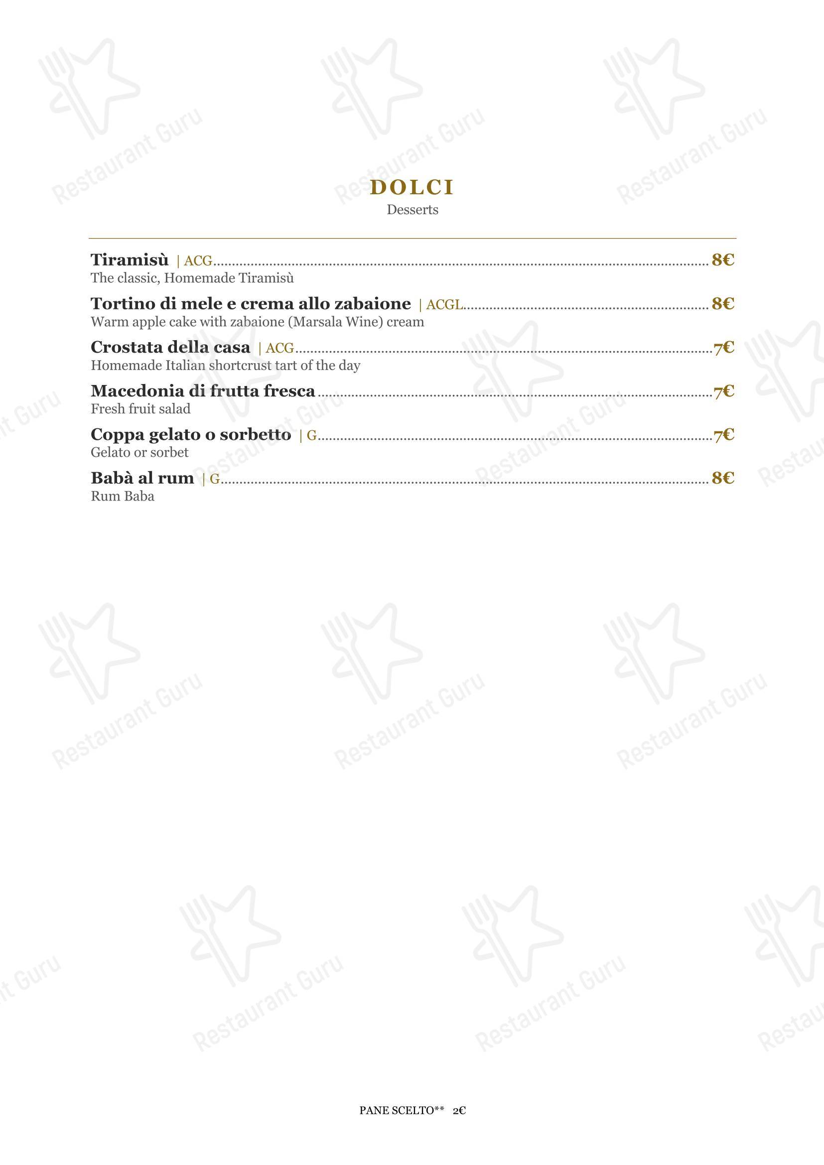 Меню ресторана Ristorante-Pizzeria 