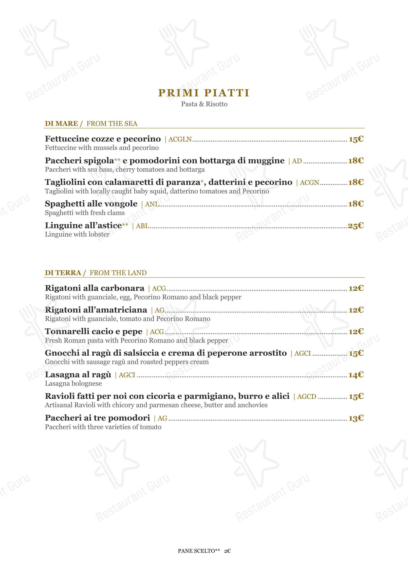 Меню ресторана Ristorante-Pizzeria 
