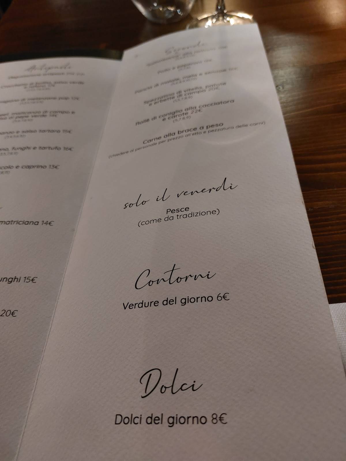 Anna - Osteria, cucina e vini меню