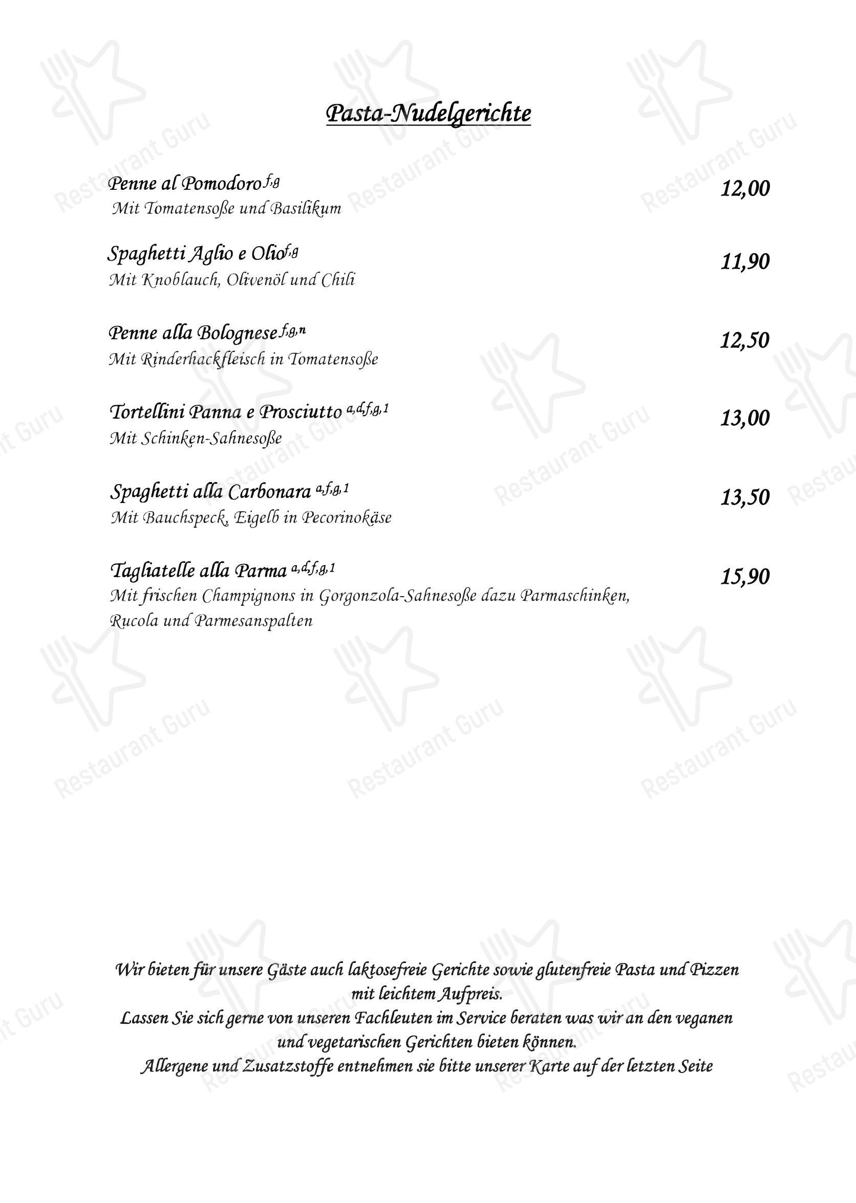 菜单 пиццерии Ristorante Da Maria