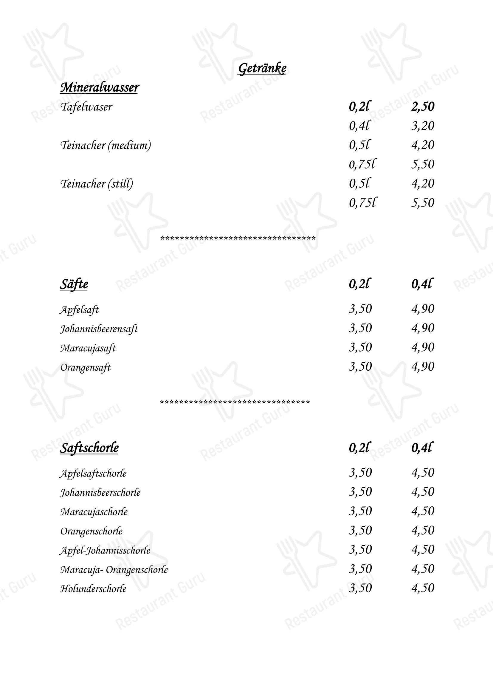 Меню пиццерии Ristorante Da Maria - 菜单