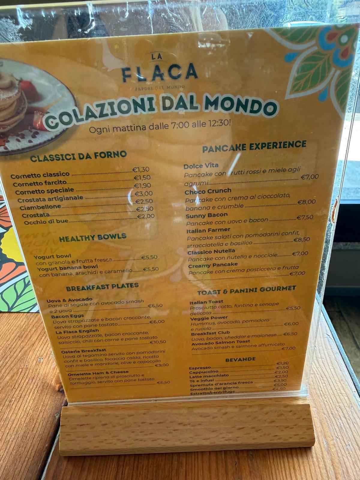 Ristorante La Flaca меню