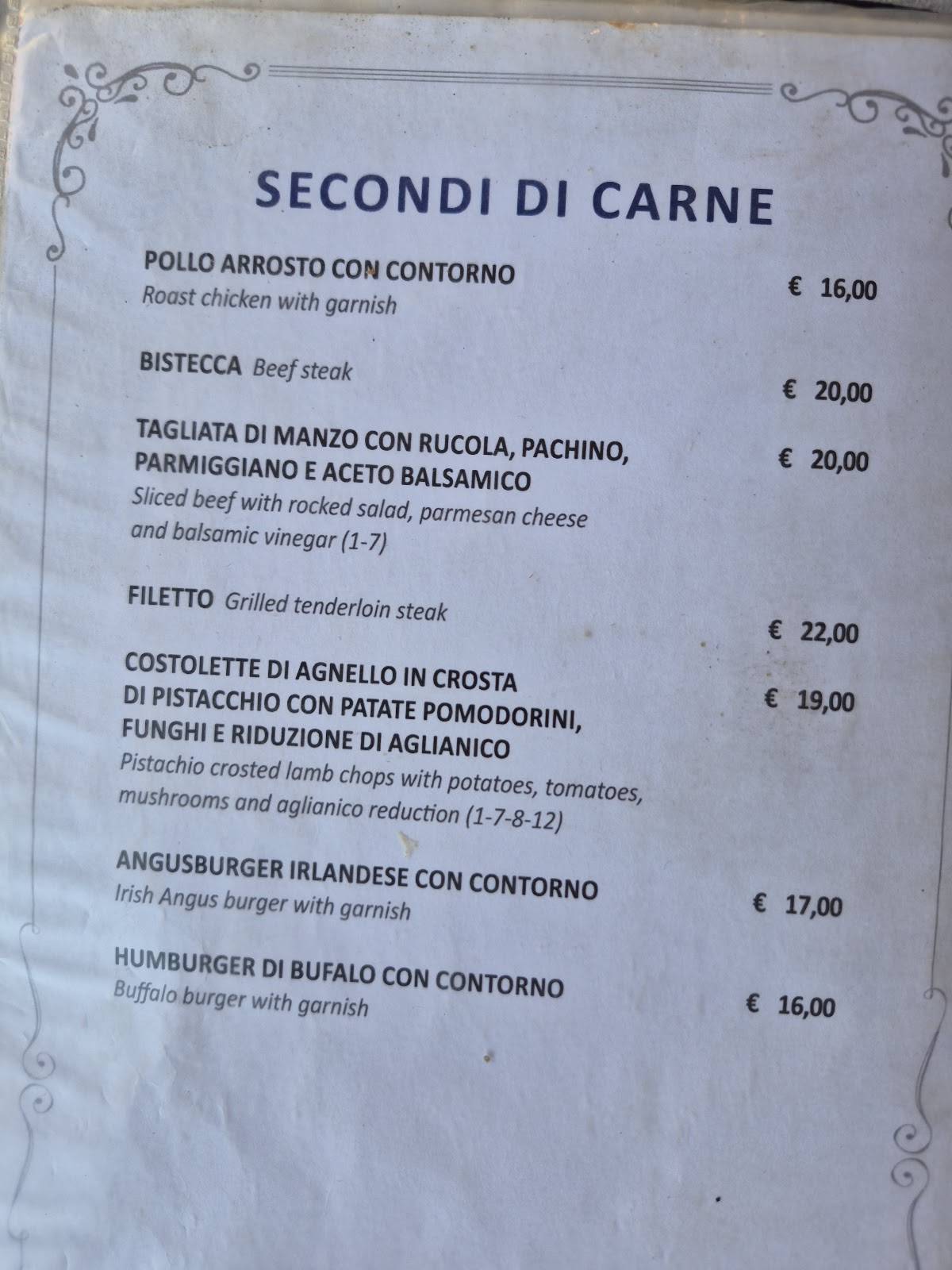 Ristorante Pizzeria Imperiale меню