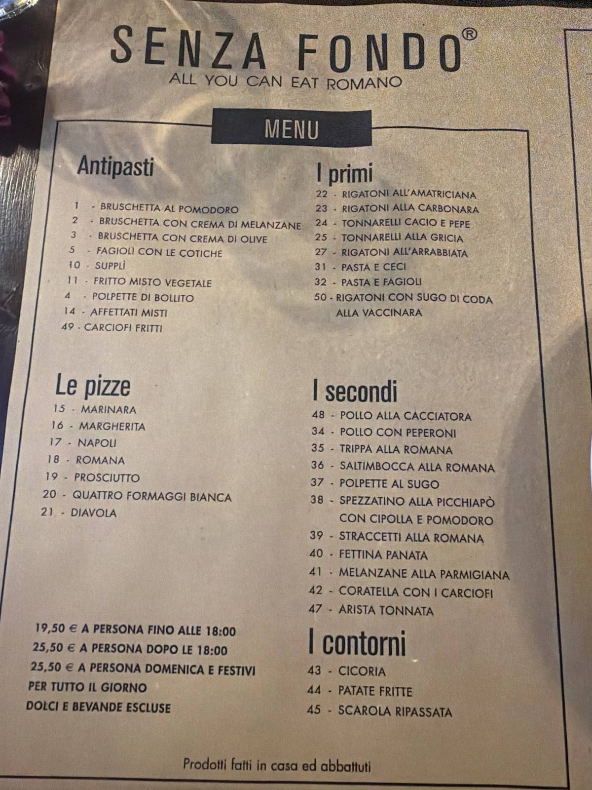 Ristorante Pizzeria Navona Notte меню