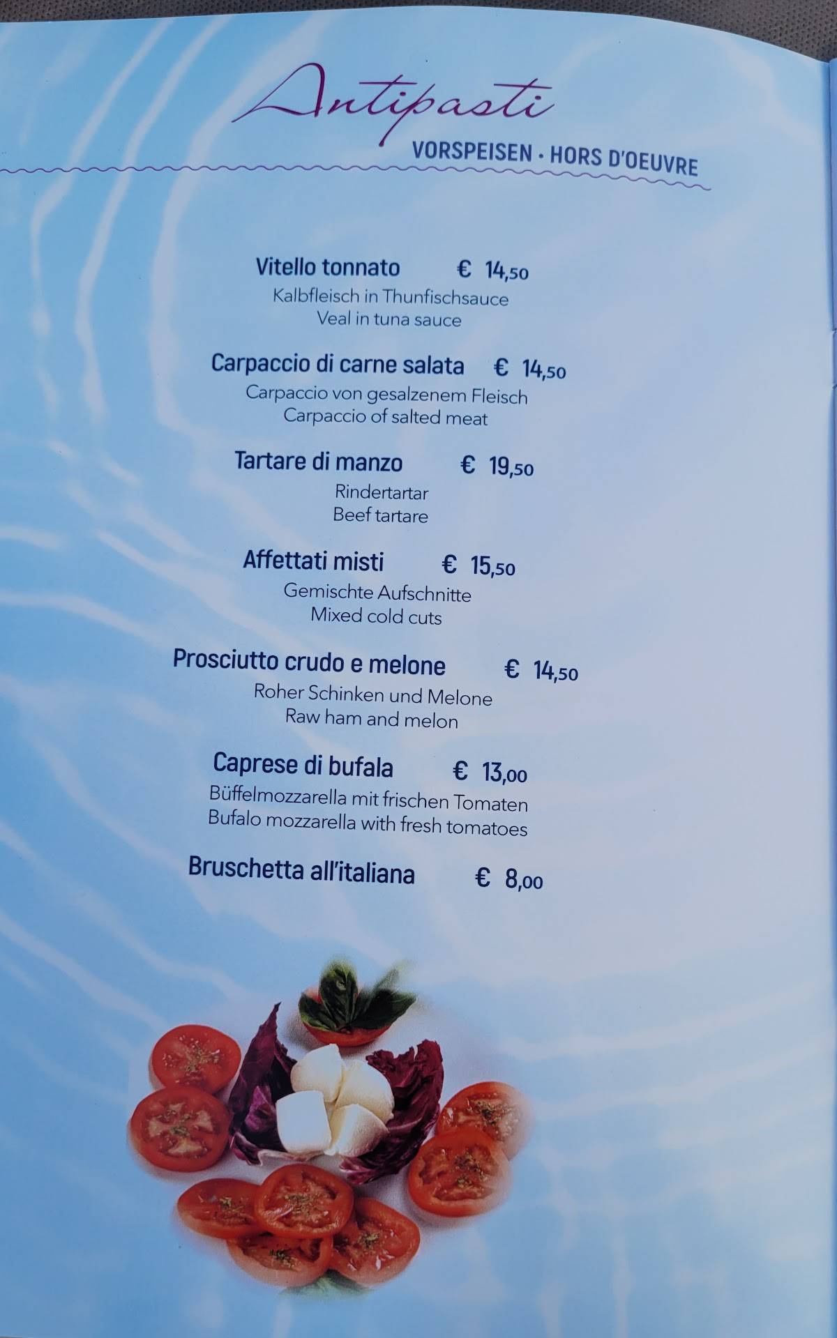 Ristorante Rosa Beach меню