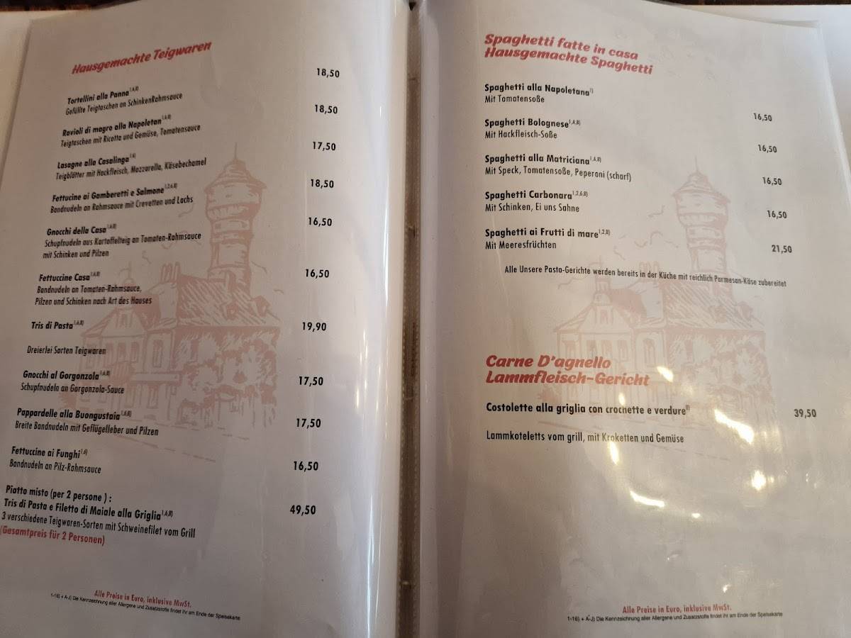Ristorante Wasserturm Rheinfelden меню