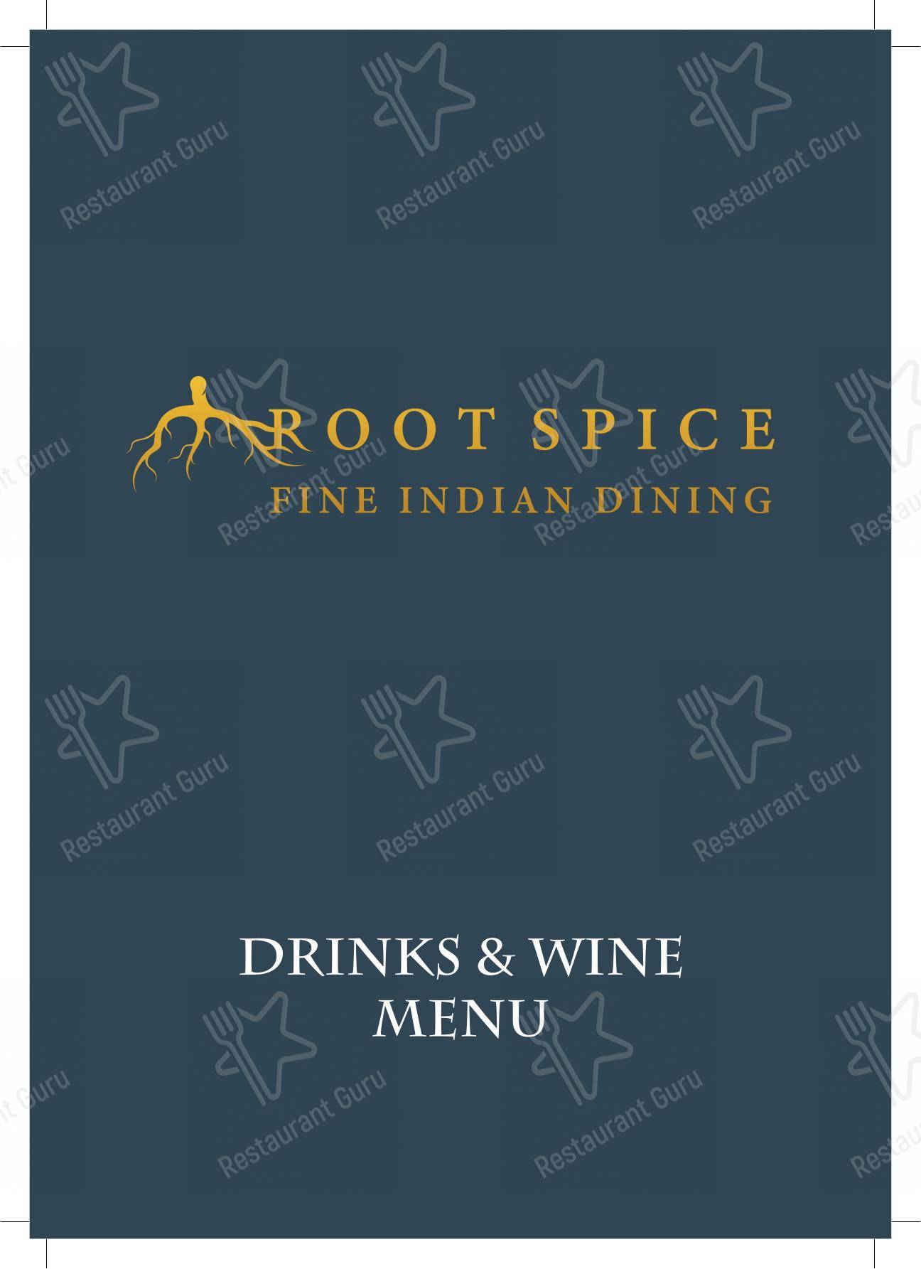 Root Spice в Бате - Меню напитков